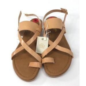 Women’s Sz 6 Tan Leather Minimalist Sandal